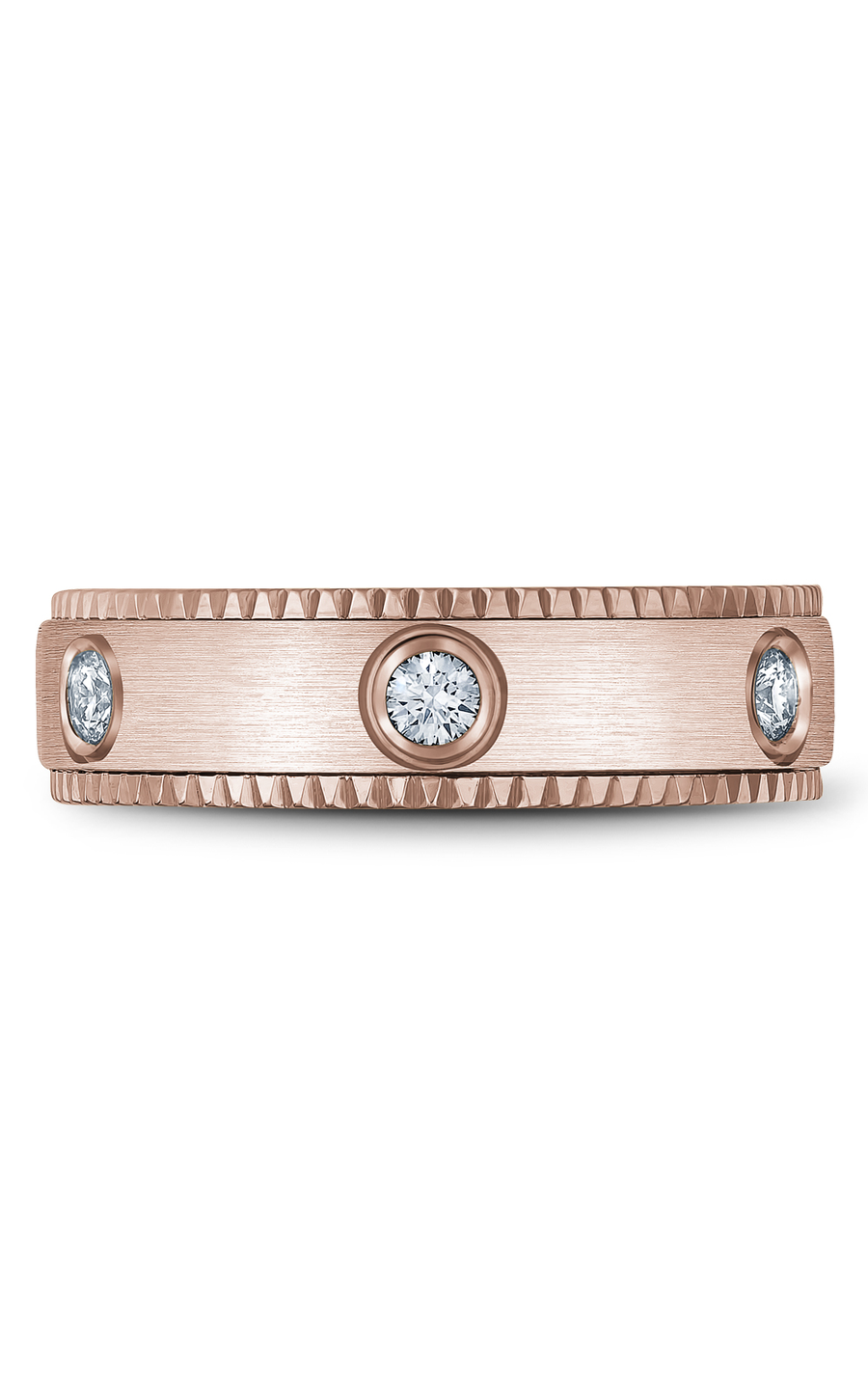 14K Rose Gold Gents Round Wedding Band