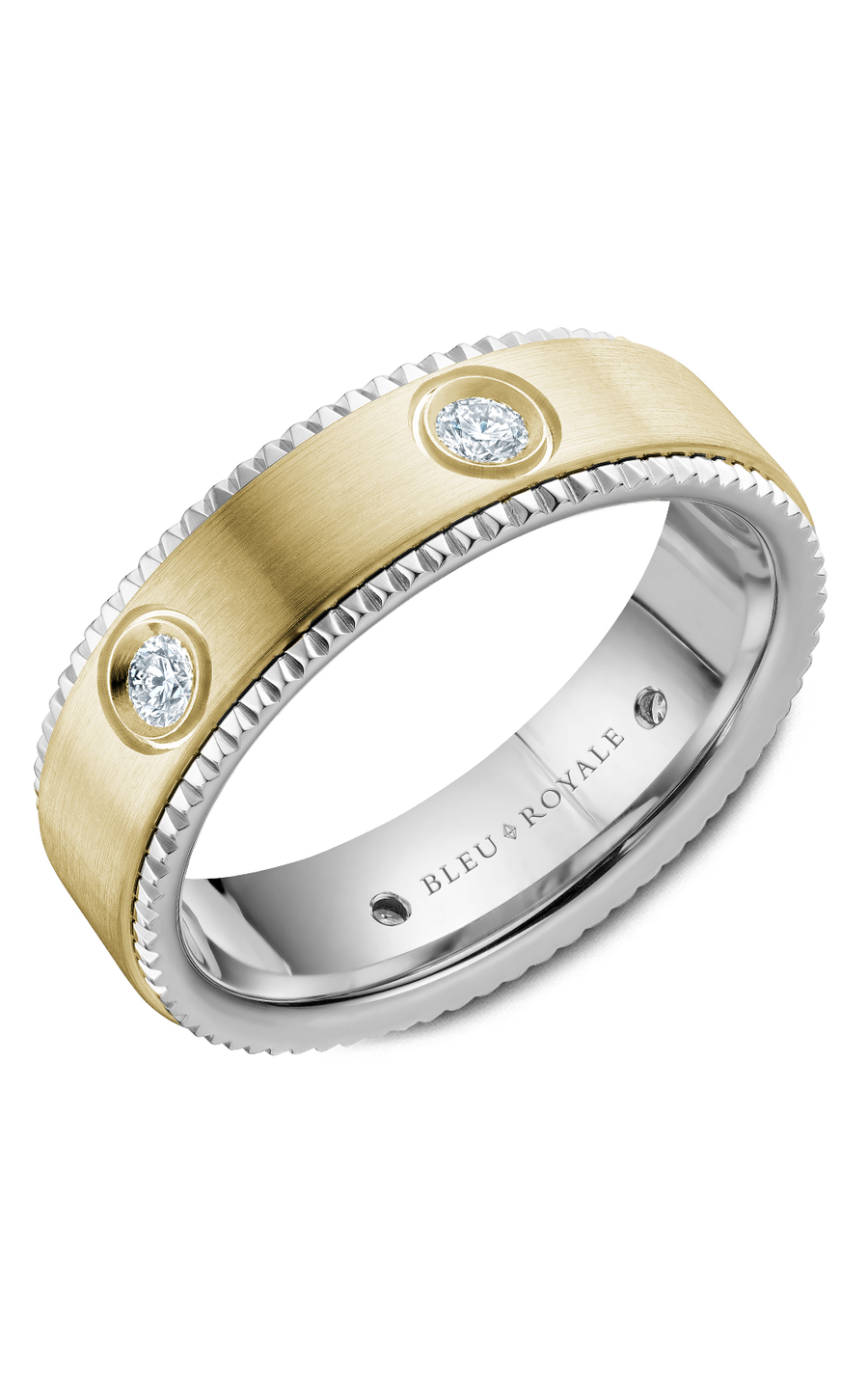 18K Yellow Gold Gents Round Wedding Band