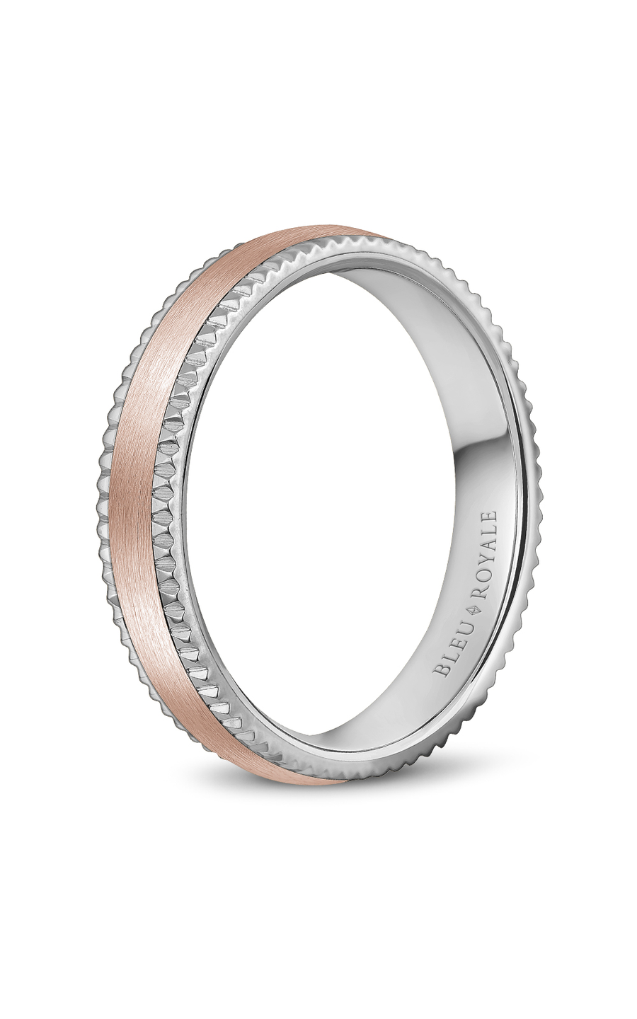 14K Rose Gold and 14K White Gold Gents Wedding Band
