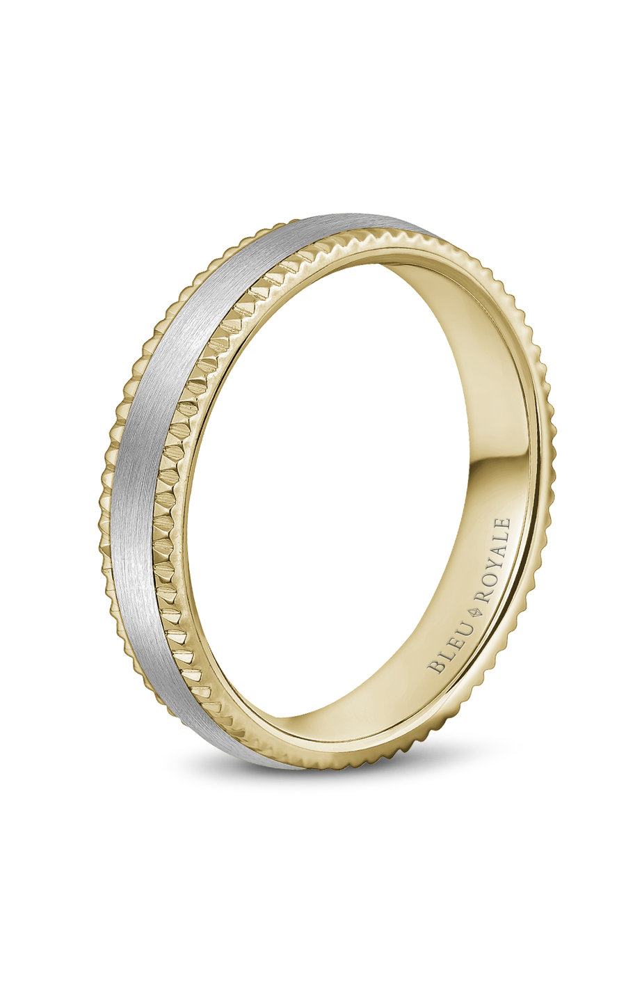 18K White Gold and 18K Yellow Gold Gents Wedding Band