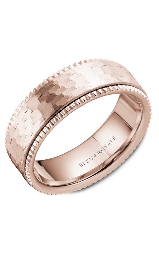 14K Rose Gold Gents Wedding Band
