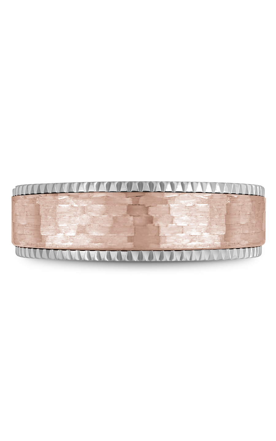 14K Rose Gold and 14K White Gold Gents Wedding Band