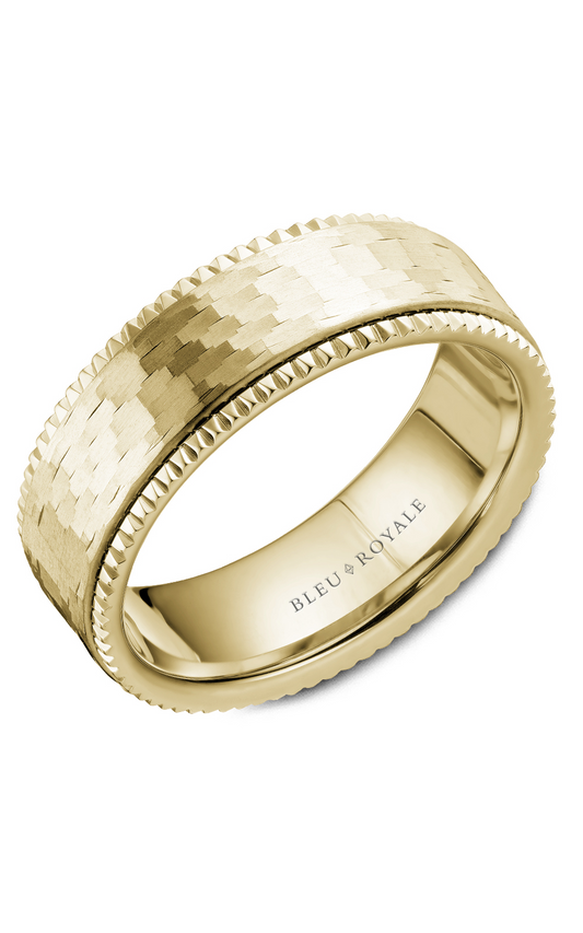 14K Yellow Gold Gents Wedding Band