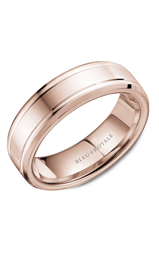 18K Rose Gold Gents Wedding Band