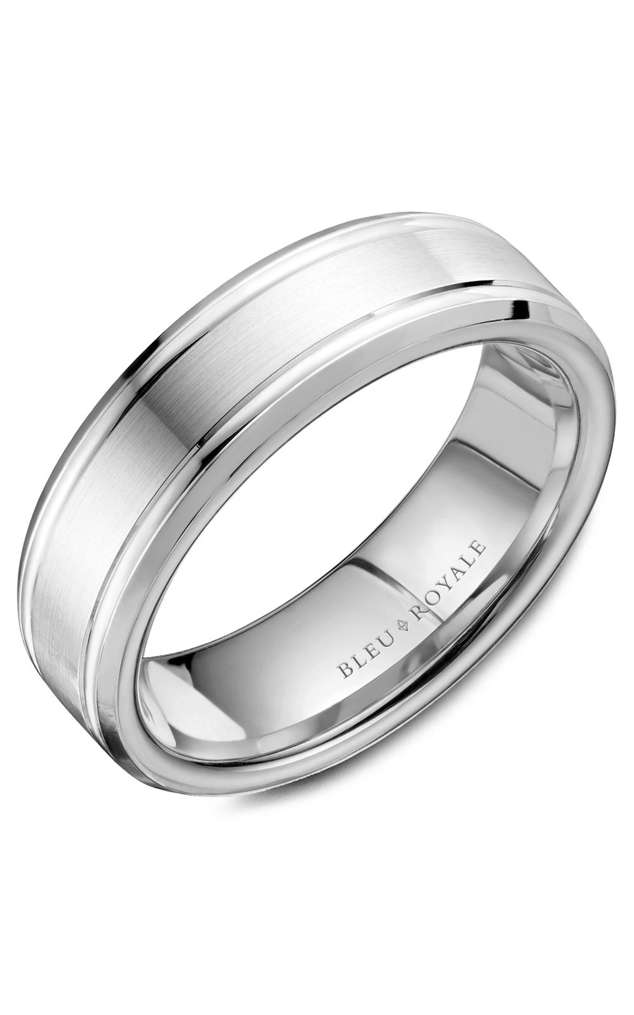 14K White Gold Gents Wedding Band