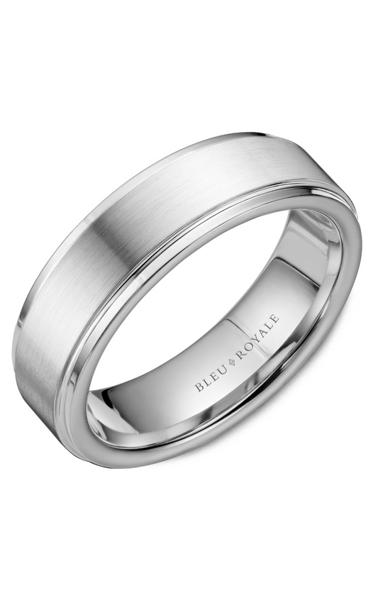 18K White Gold Gents Wedding Band