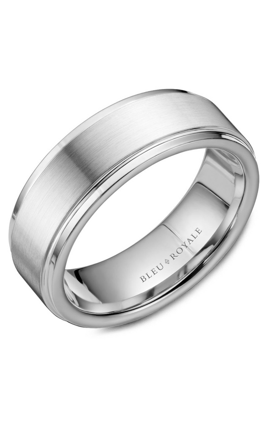 14K White Gold Gents Wedding Band