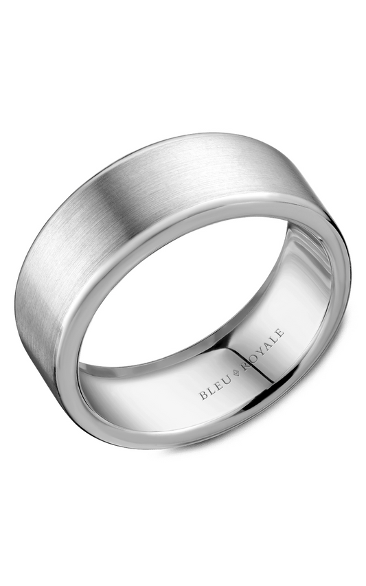 14K White Gold Gents Wedding Band