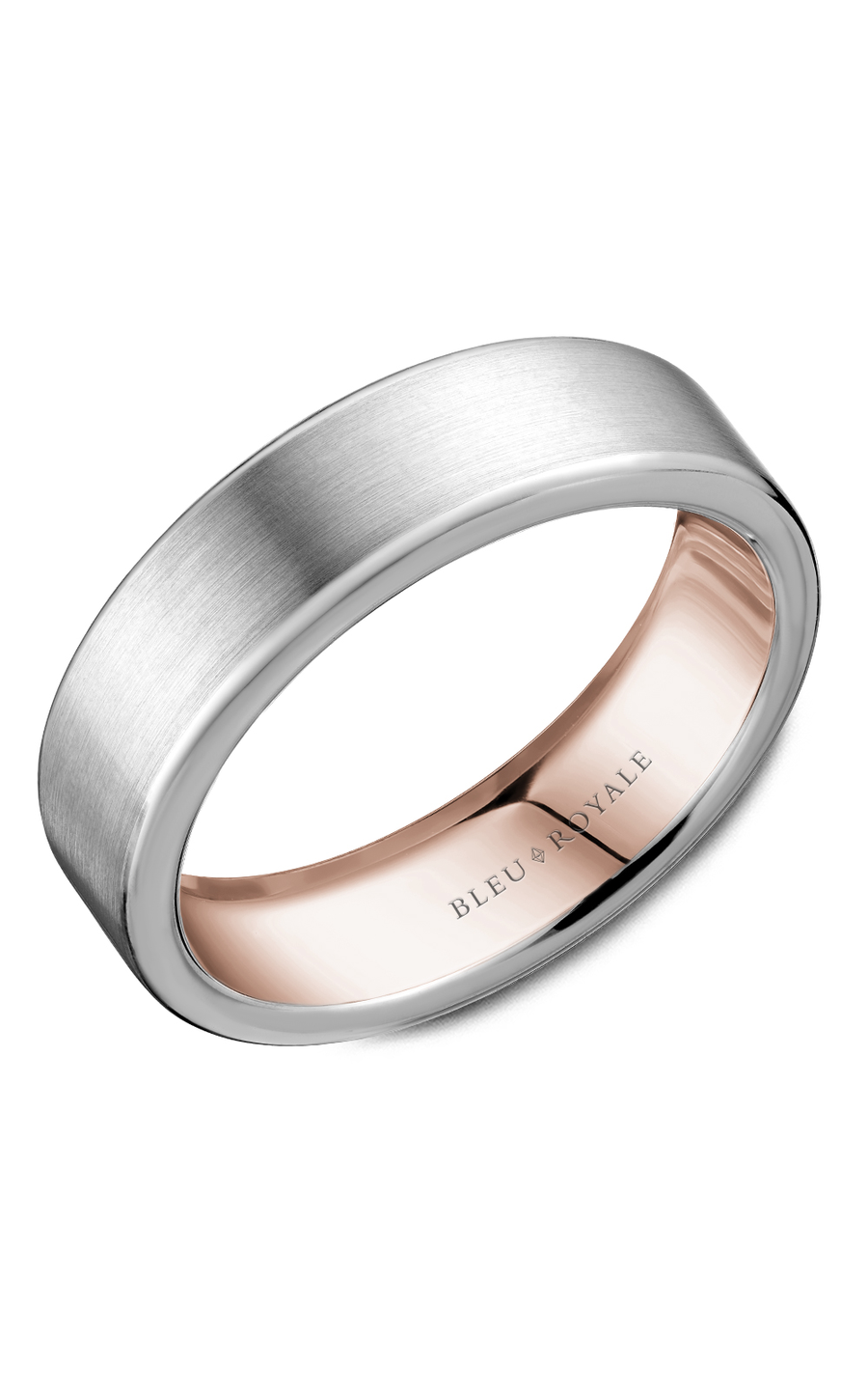 14K Rose Gold and 14K White Gold Gents Wedding Band