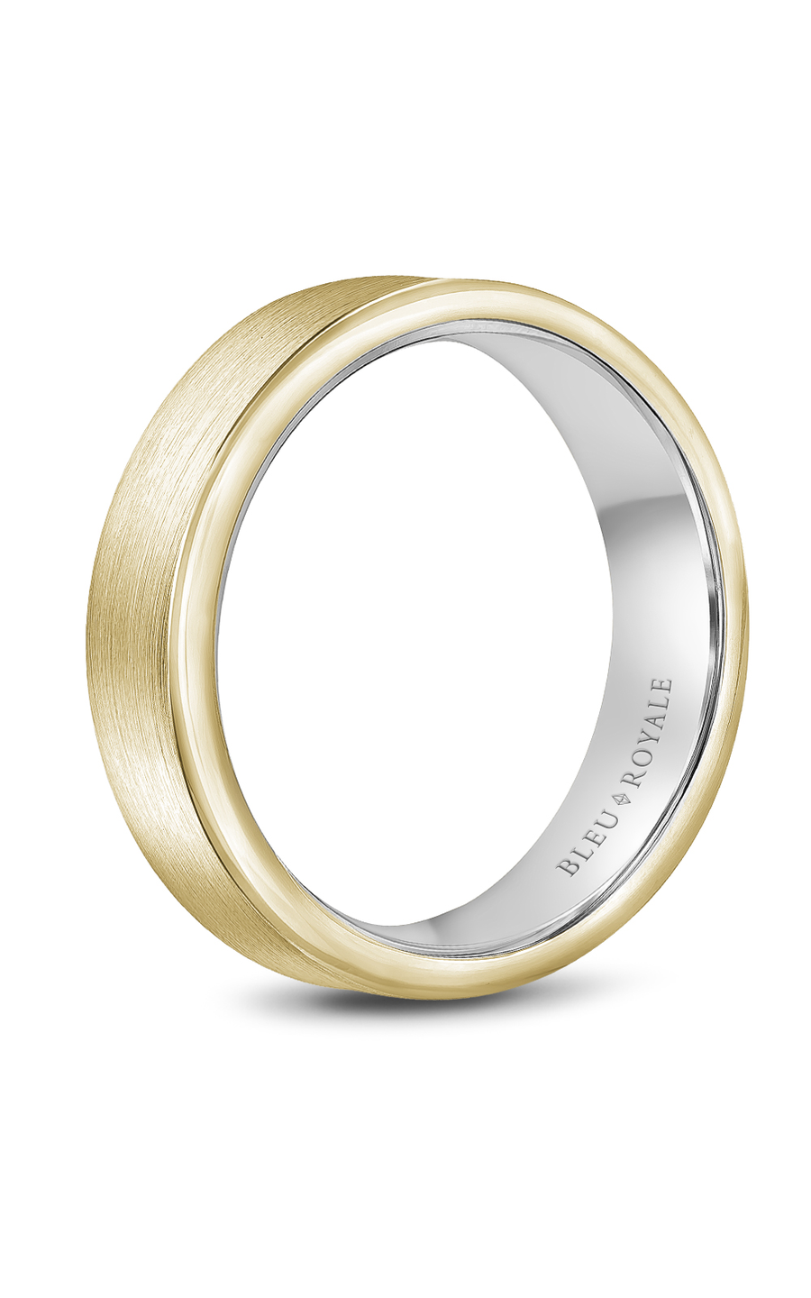 14K White Gold and 14K Yellow Gold Gents Wedding Band