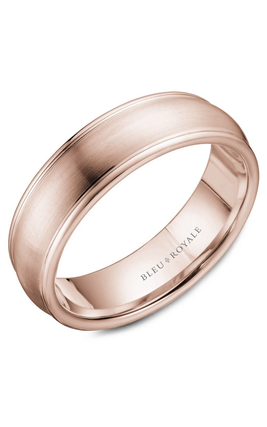14K Rose Gold Gents Wedding Band