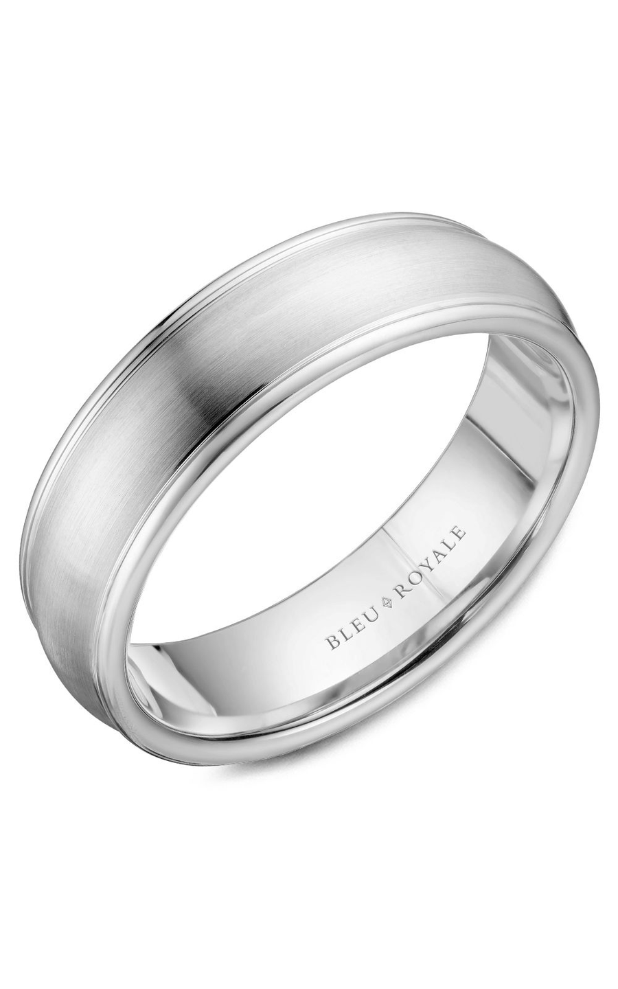 14K White Gold Gents Wedding Band