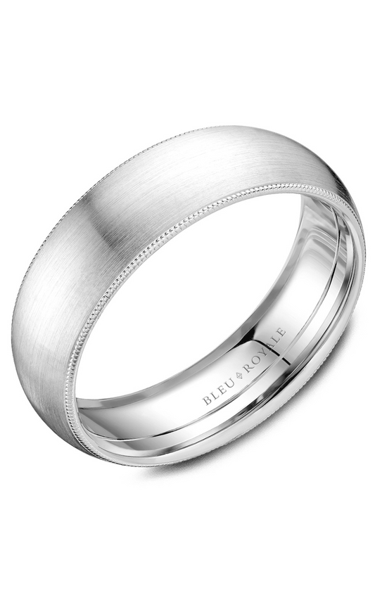 14K White Gold Gents Wedding Band