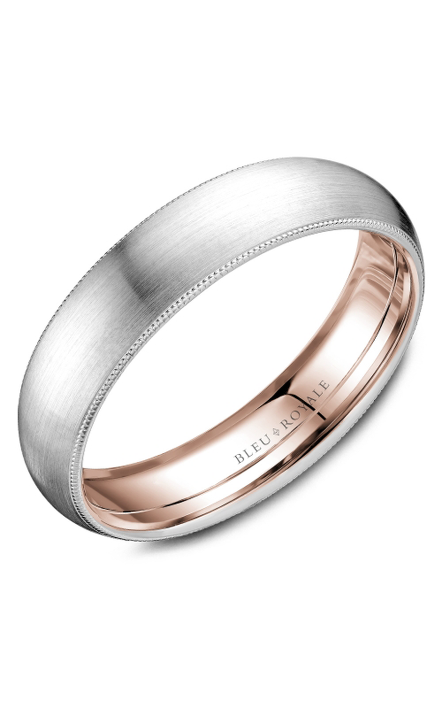 14K Rose Gold and 14K White Gold Gents Wedding Band
