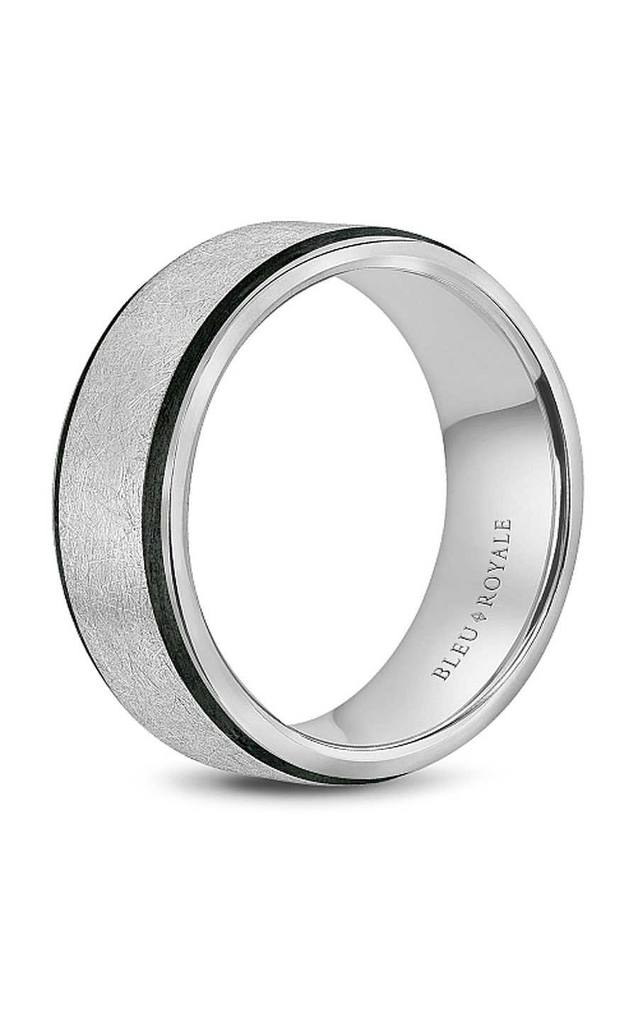 Platinum and Black Carbon Gents Wedding Band