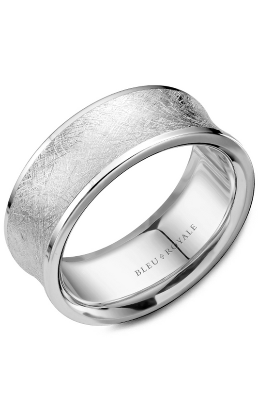 14K White Gold Gents Wedding Band