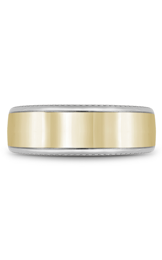 18K Rose Gold and 18K White Gold Gents Wedding Band