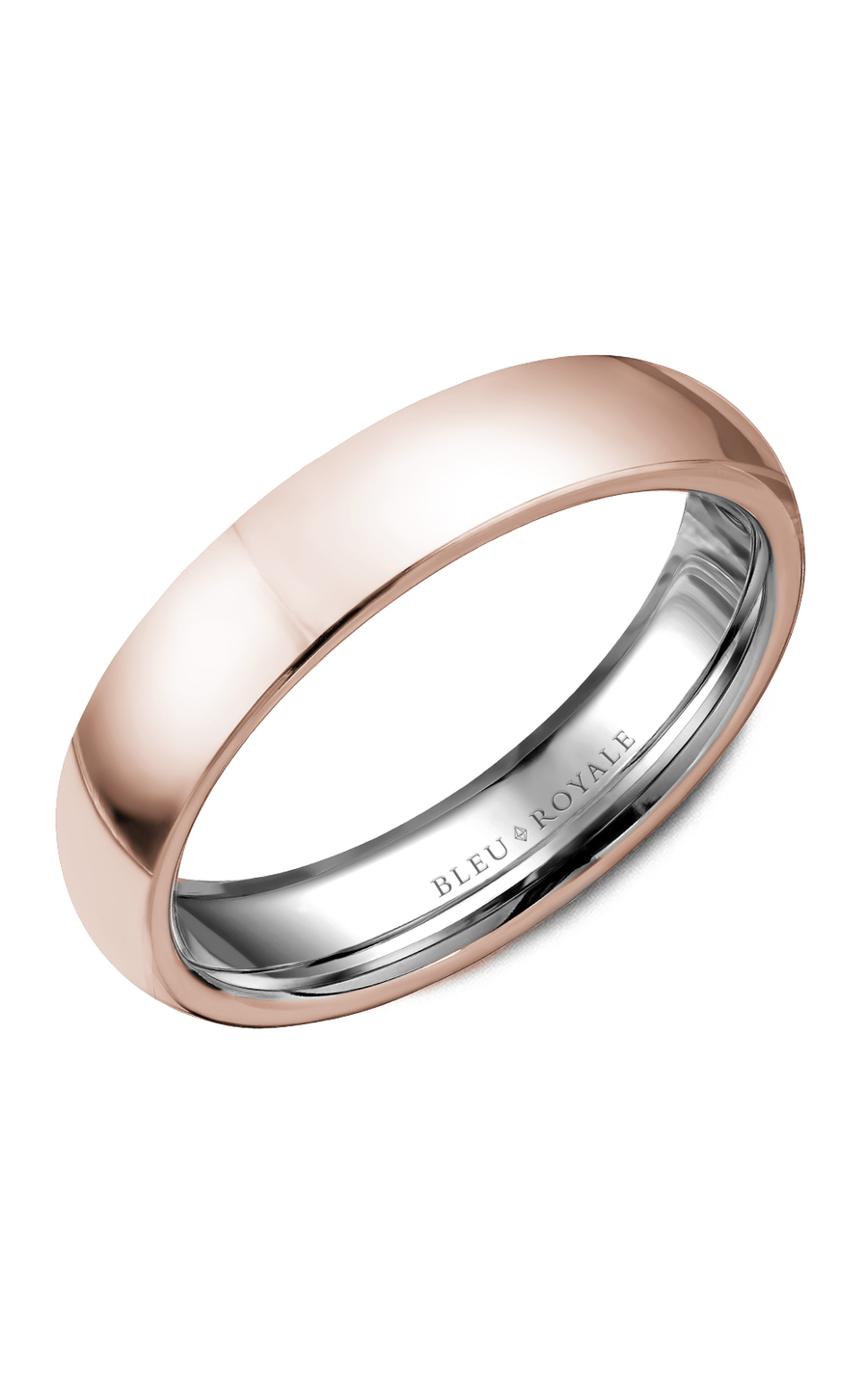18K Rose Gold and 18K White Gold Gents Wedding Band