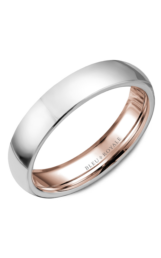 18K Rose Gold and 18K White Gold Gents Wedding Band