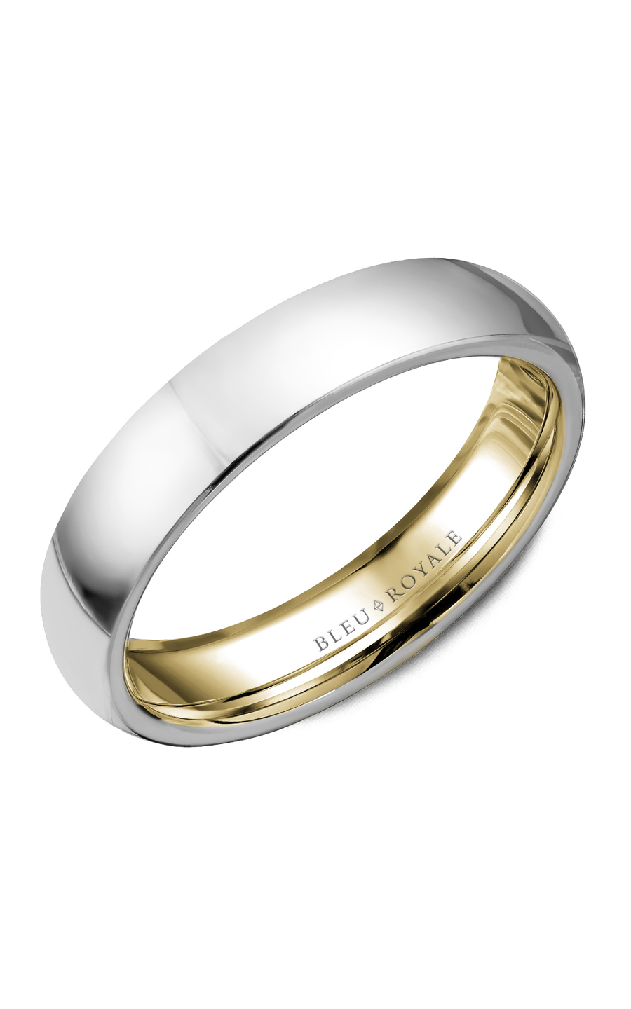 14K White Gold and 14K Yellow Gold Gents Wedding Band