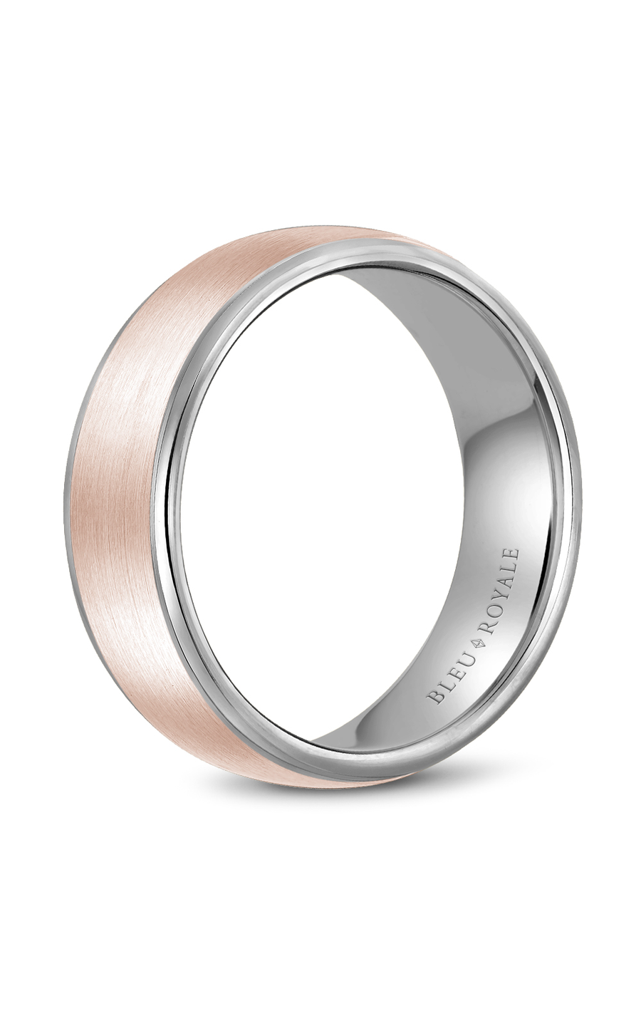 18K Rose Gold and 18K White Gold Gents Wedding Band