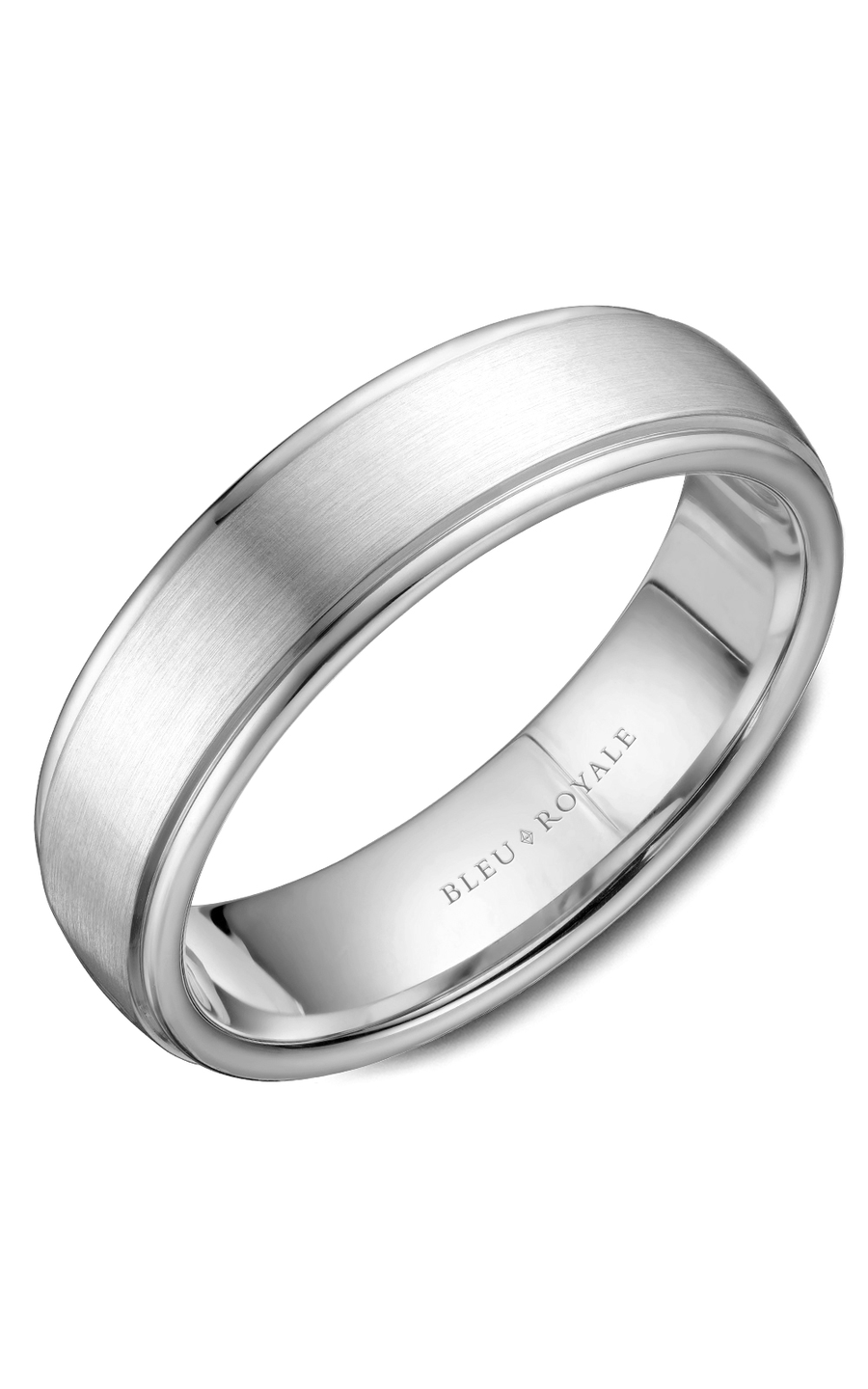 14K White Gold Gents Wedding Band