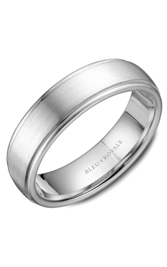 14K White Gold Gents Wedding Band