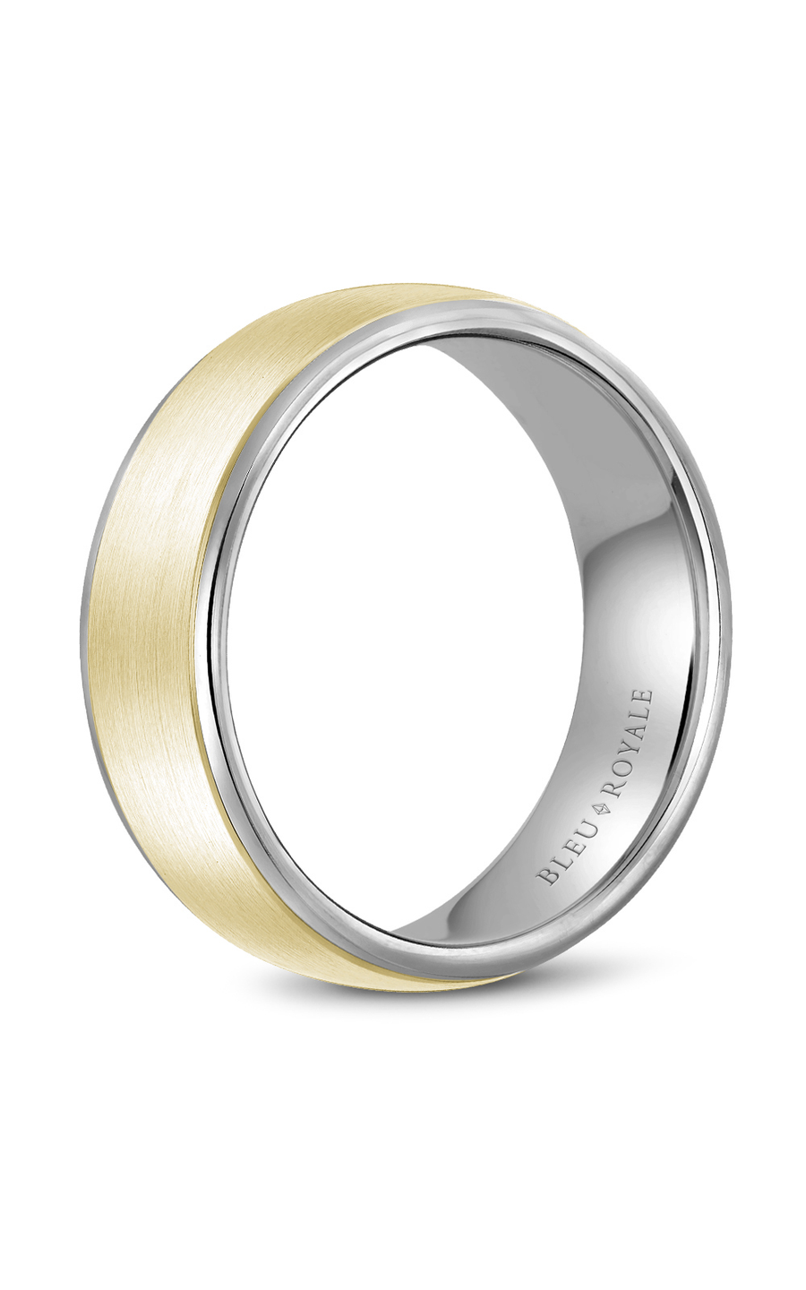 14K White Gold and 14K Yellow Gold Gents Wedding Band