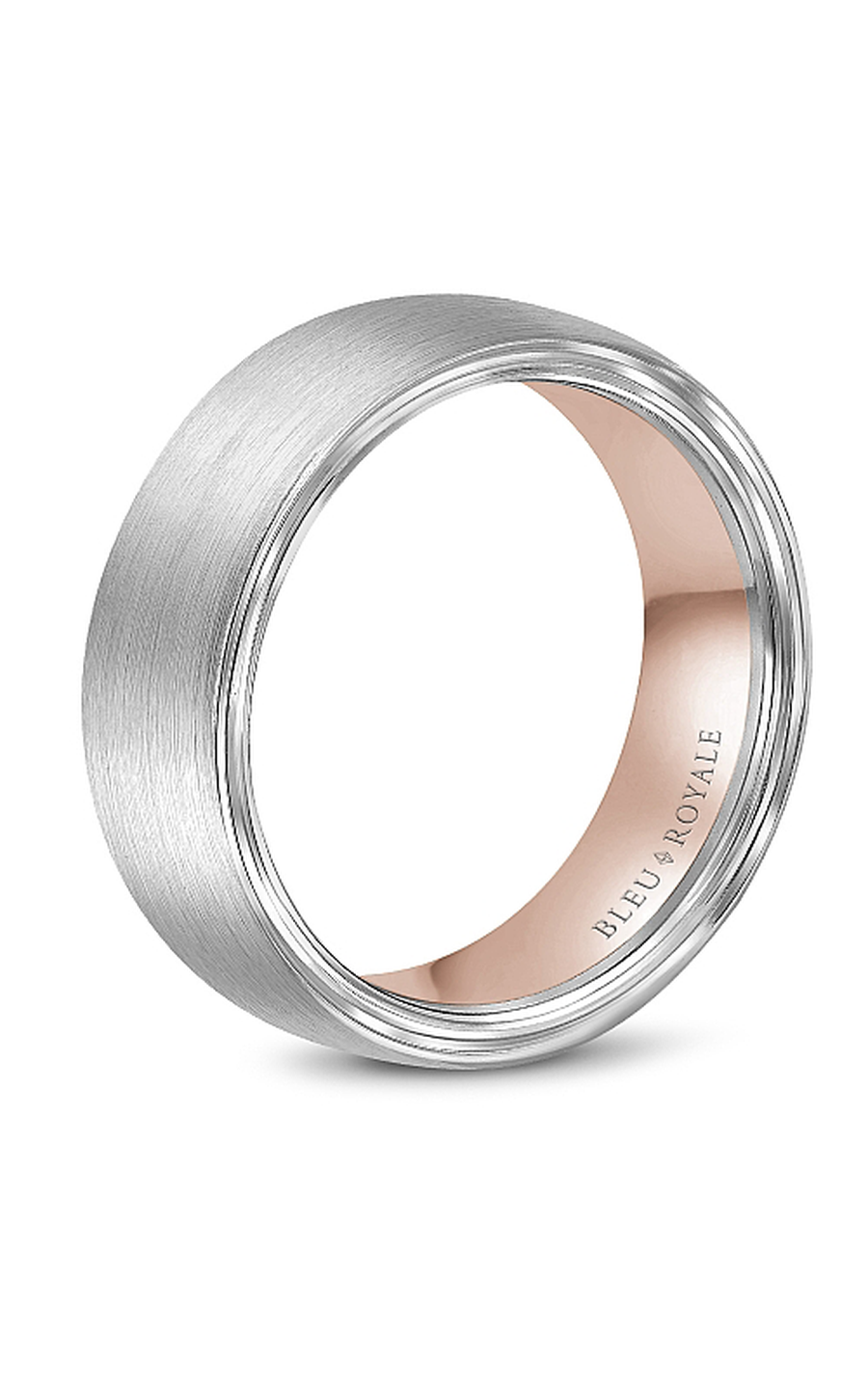 14K Rose Gold and 14K White Gold Gents Wedding Band