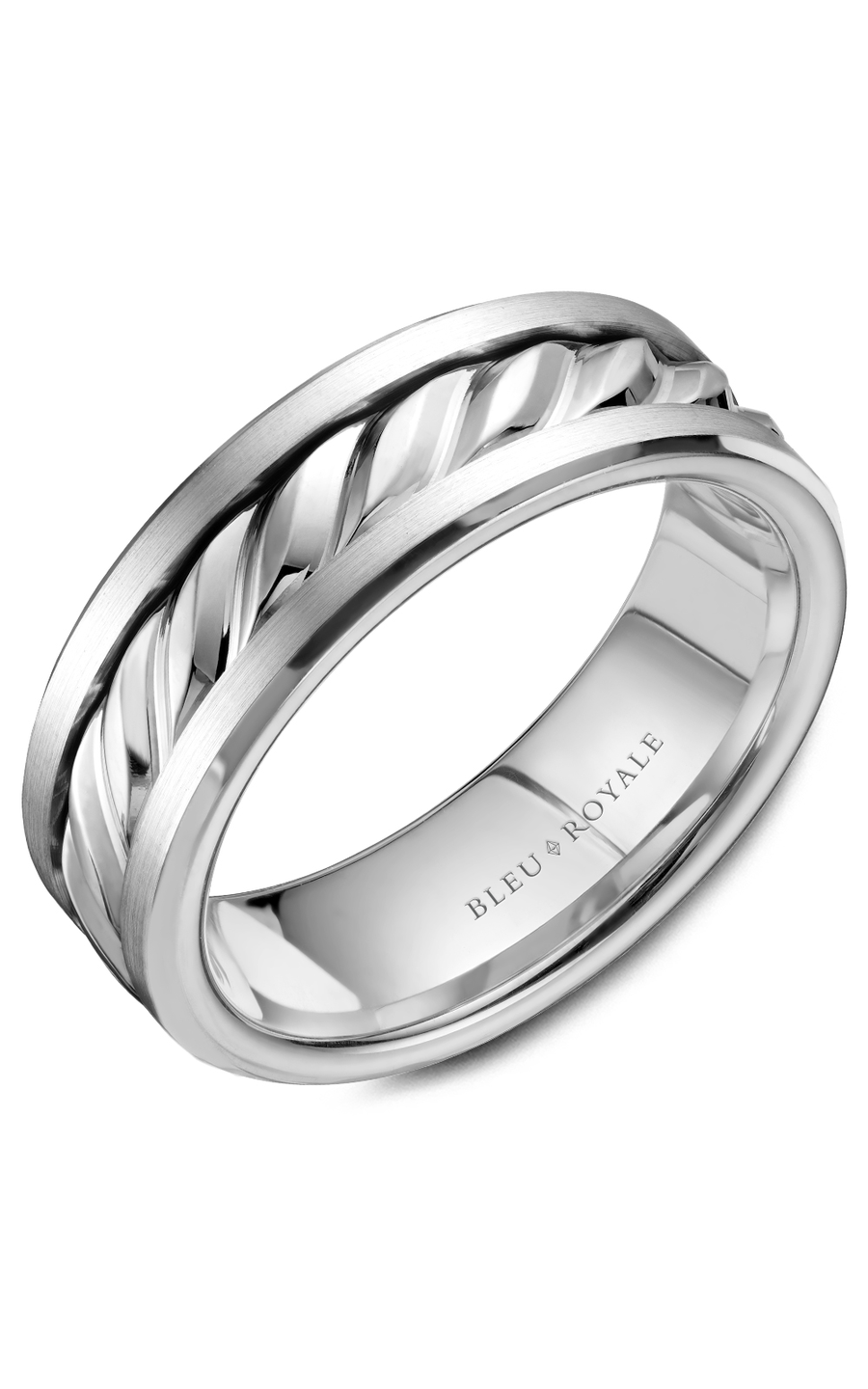 18K White Gold Gents Wedding Band