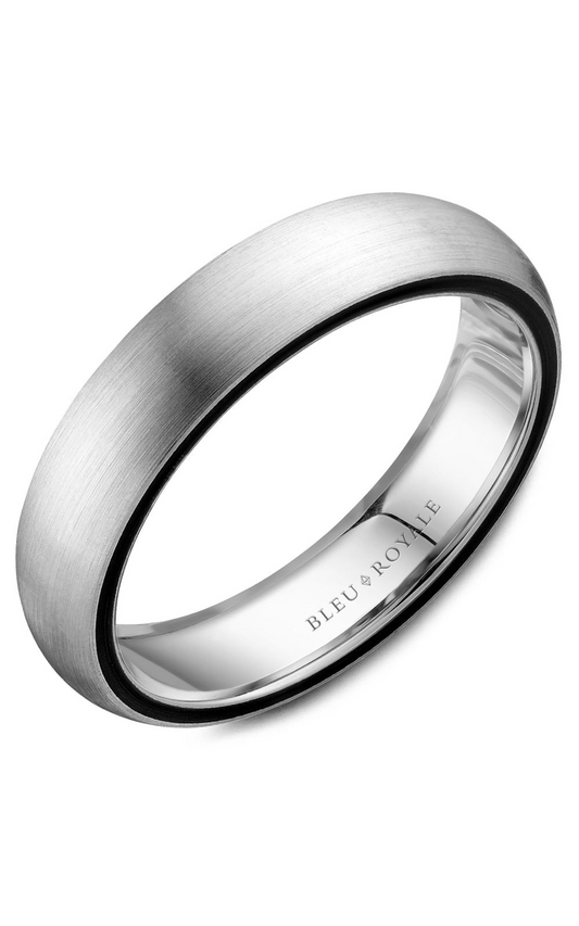 14K White Gold Gents Wedding Band