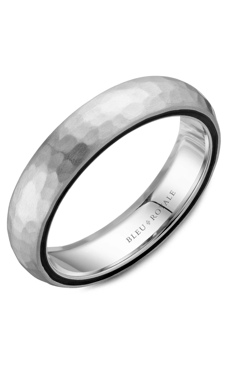 14K White Gold Gents Wedding Band