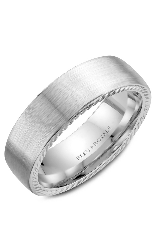 18K White Gold Gents Wedding Band