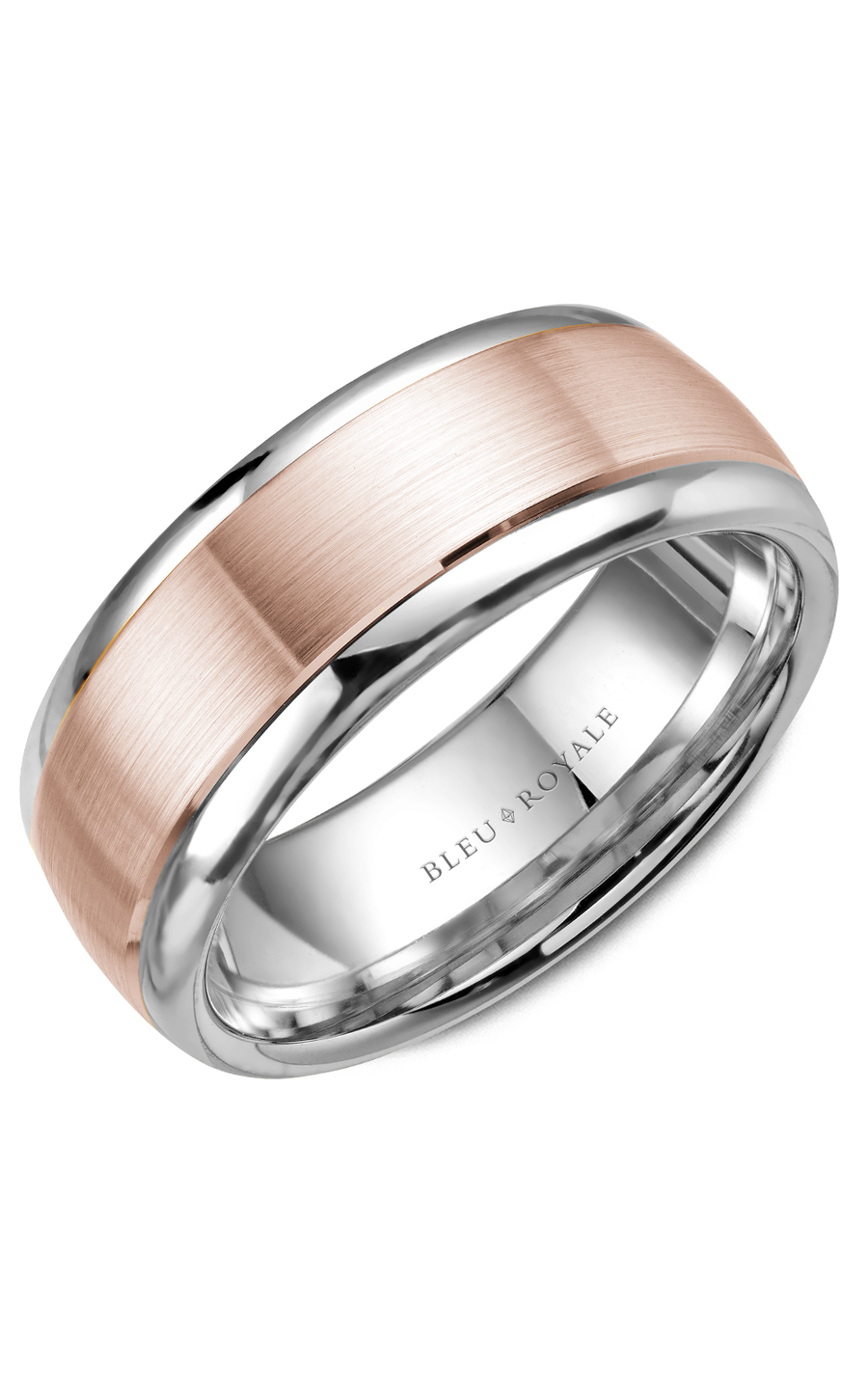 14K Rose Gold and 14K White Gold Gents Wedding Band