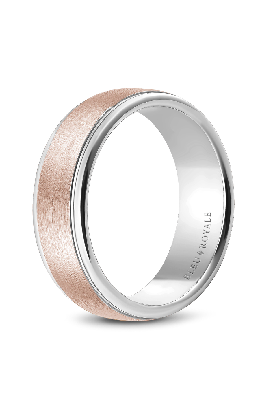 18K Rose Gold and 18K White Gold Gents Wedding Band