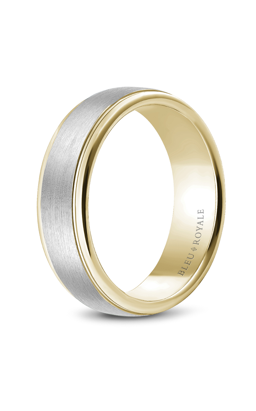 14K White Gold and 14K Yellow Gold Gents Wedding Band