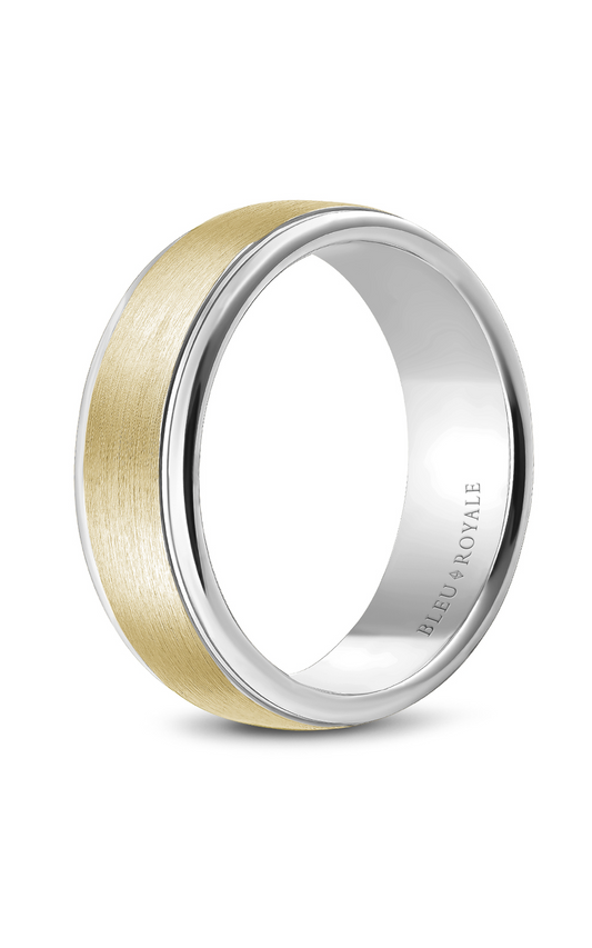 18K White Gold and 18K Yellow Gold Gents Wedding Band