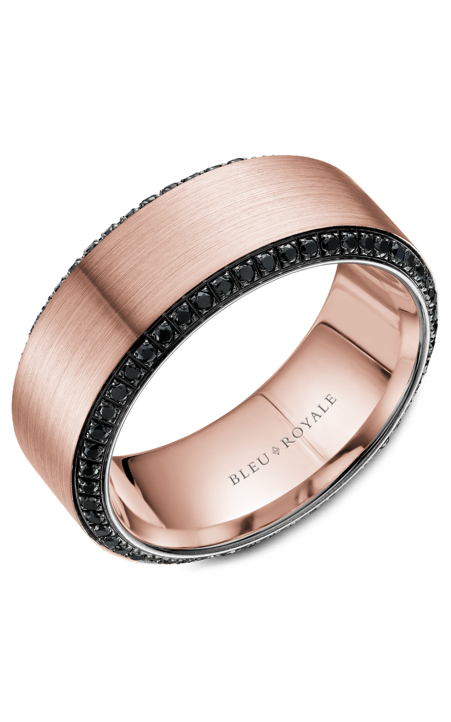 14K Rose Gold Gents Round Wedding Band