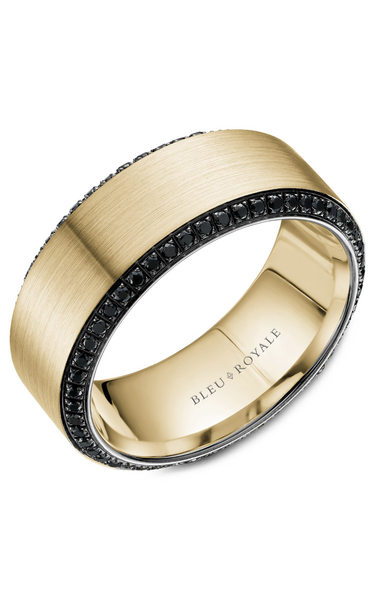 14K Yellow Gold Gents Round Wedding Band