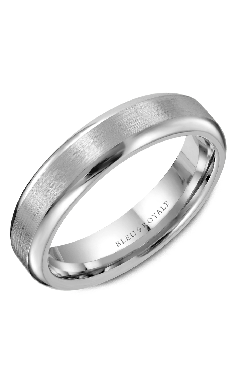 14K White Gold Gents Wedding Band