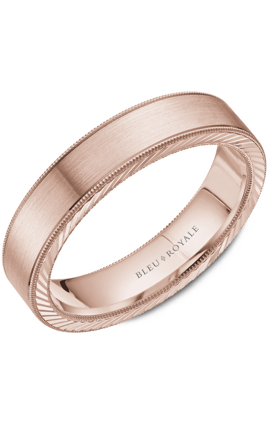 14K Rose Gold Gents Wedding Band