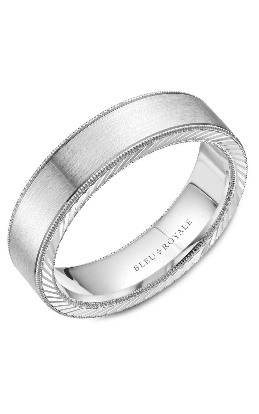 18K White Gold Gents Wedding Band