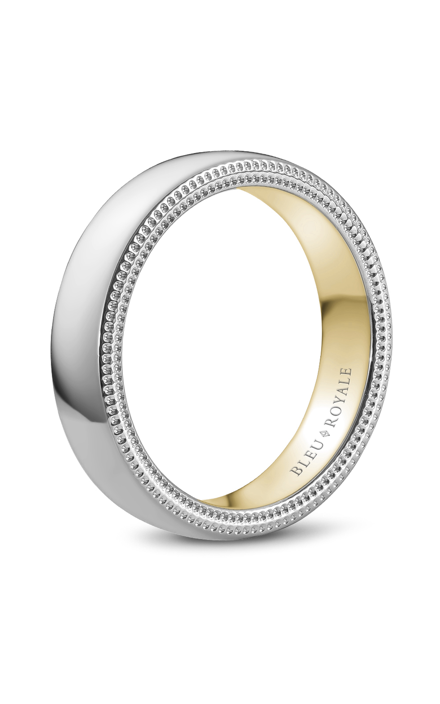 18K White Gold and 18K Yellow Gold Gents Wedding Band