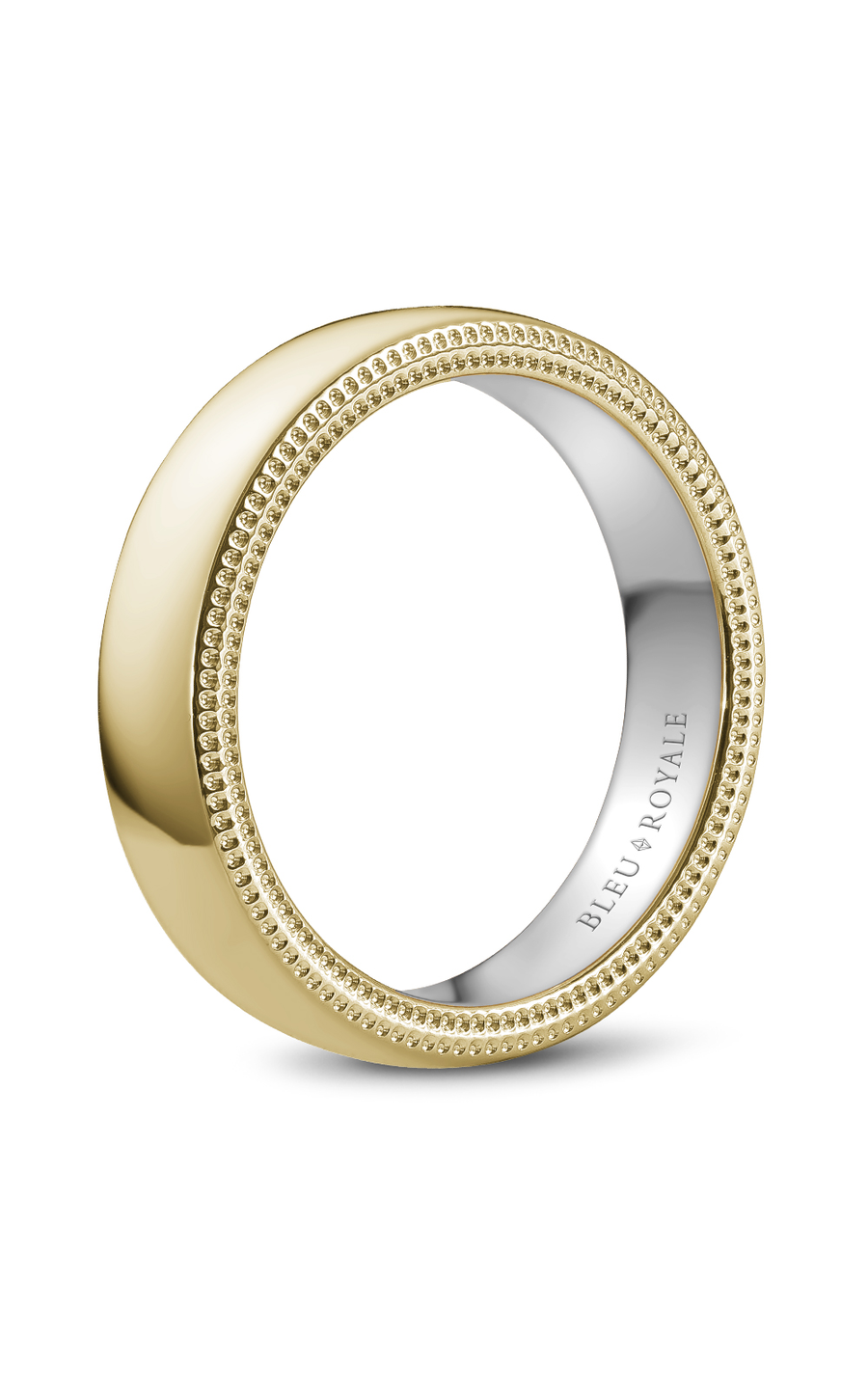 18K White Gold and 18K Yellow Gold Gents Wedding Band