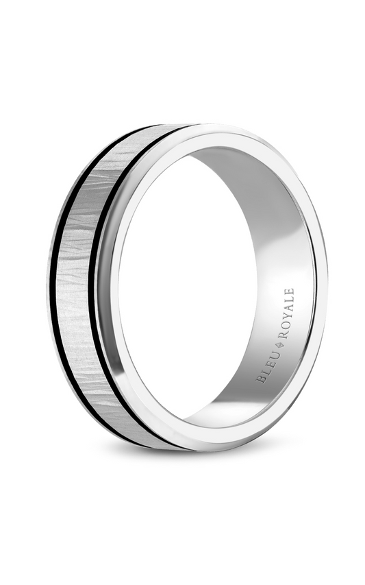 Platinum and Enamel Gents Wedding Band