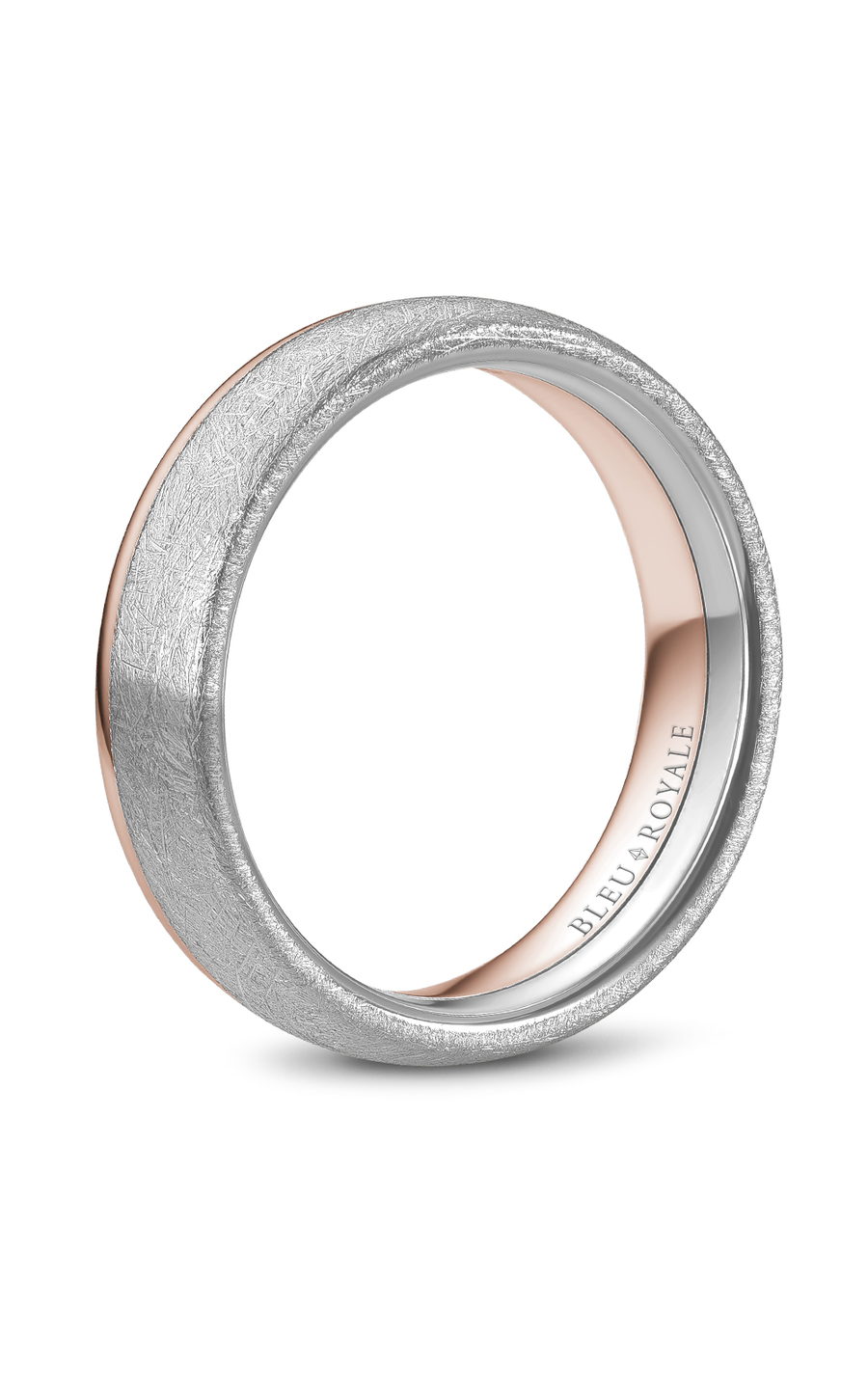 18K Rose Gold and 18K White Gold Gents Wedding Band