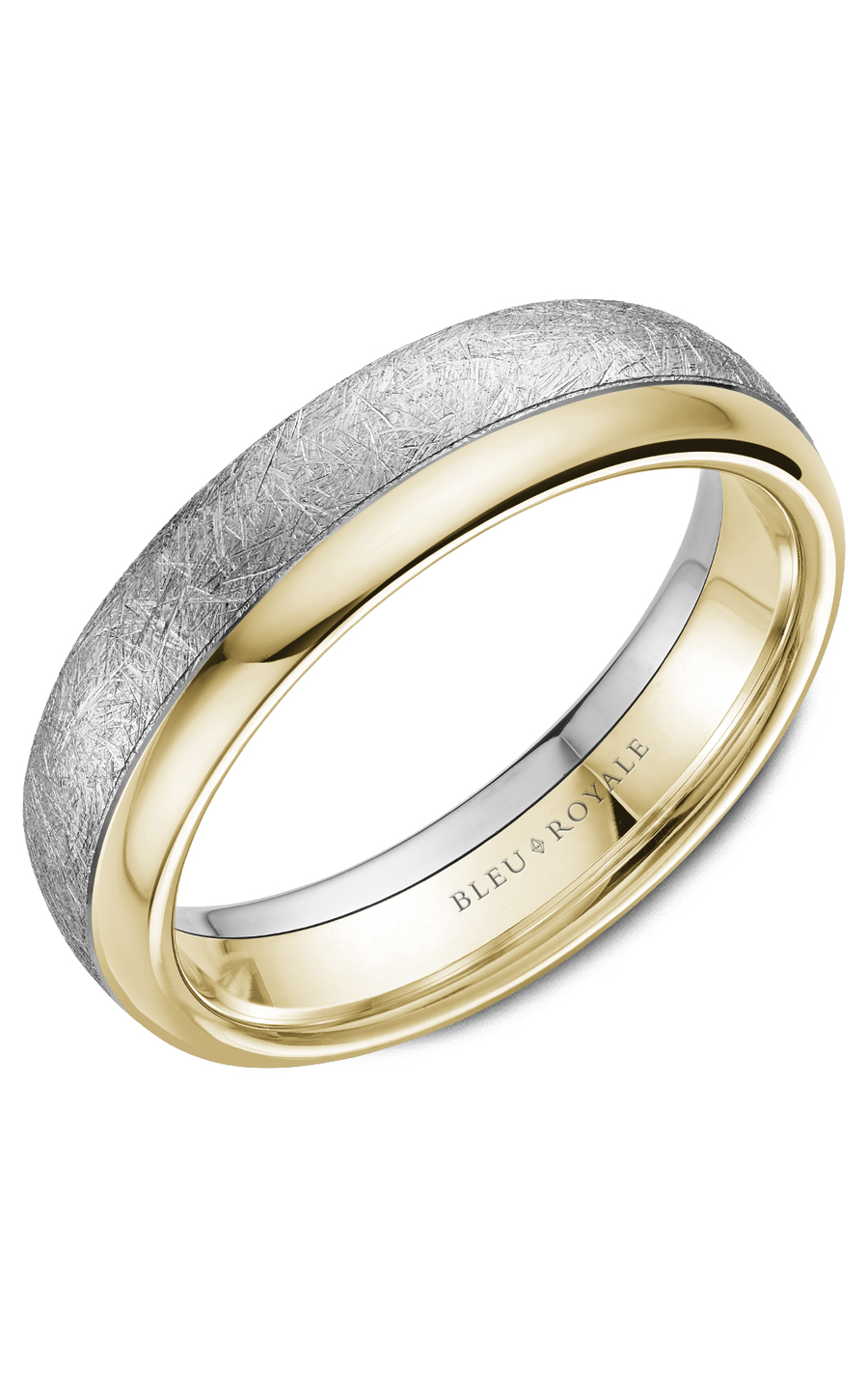 18K White Gold and 18K Yellow Gold Gents Wedding Band