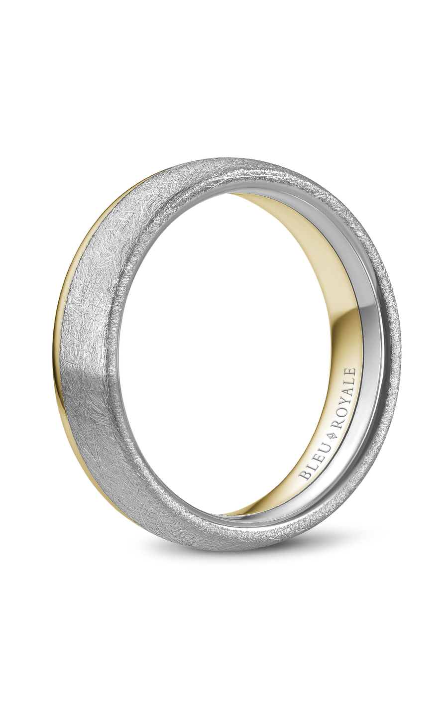 18K White Gold and 18K Yellow Gold Gents Wedding Band