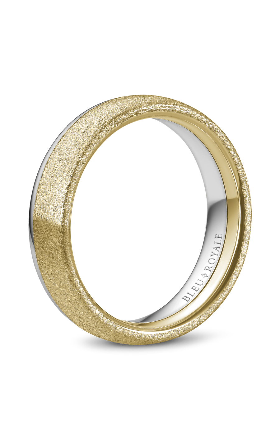 18K White Gold and 18K Yellow Gold Gents Wedding Band
