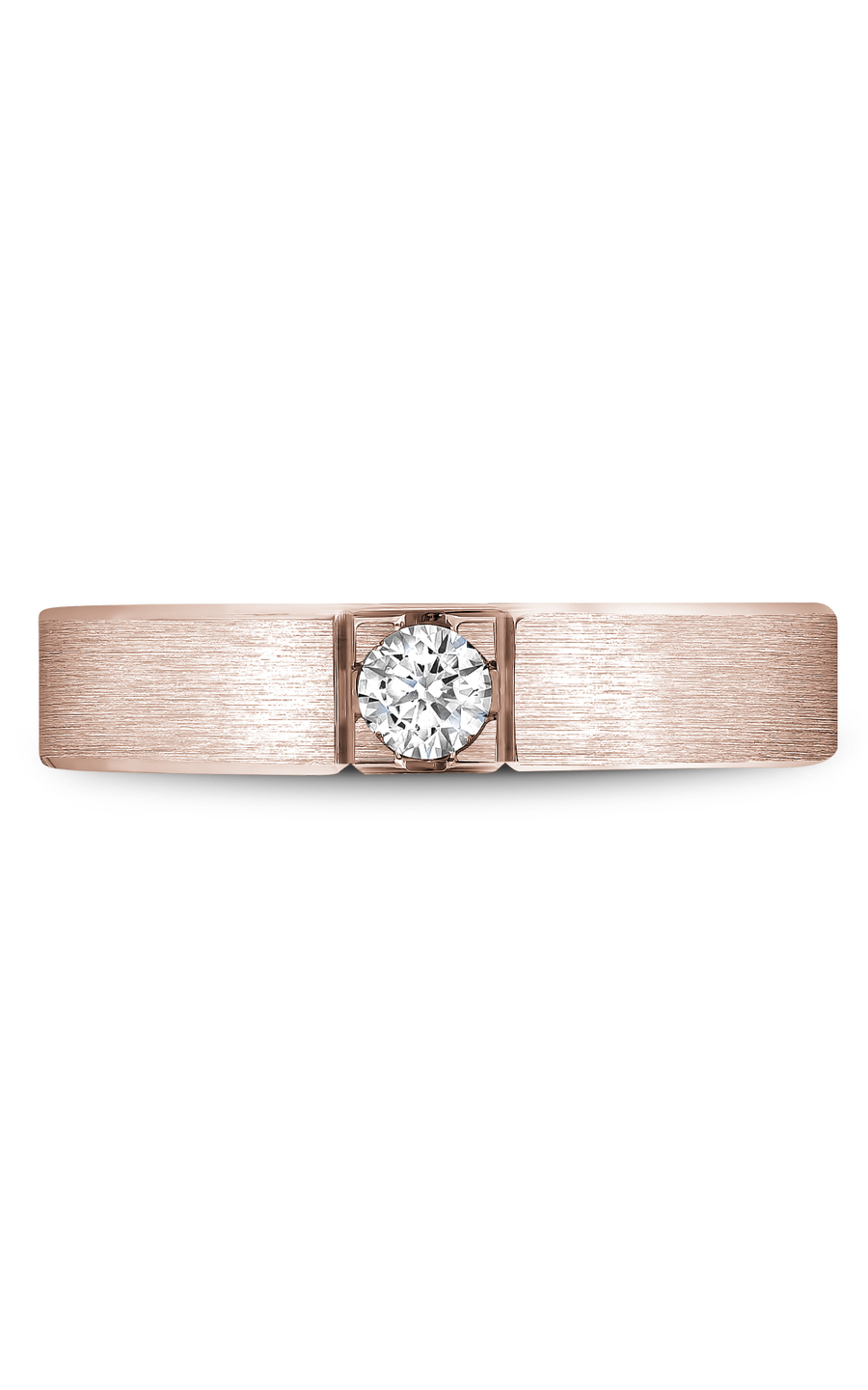 14K Rose Gold Gents Round Wedding Band